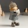 Polystone souvenir "Baby in a gray coat with a bird/flashlight" MIX 5x6x14 cm