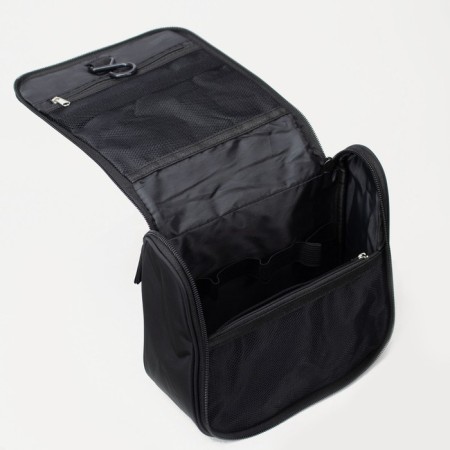 Cosmetic bag, a lightning department, with a handle, with a hook, black color-3