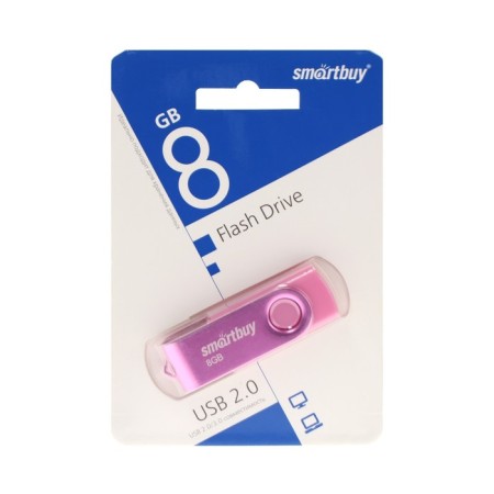 Flash drive Smartbuy Twist, 8 GB, USB 2.0, th Up 25 MB/s, PBU up to 15 Mb/s, pink-3