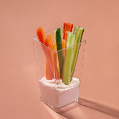 The form of the plastic disposable for the buffet "Square", 80 ml, transparent, 7 pcs/units.-1