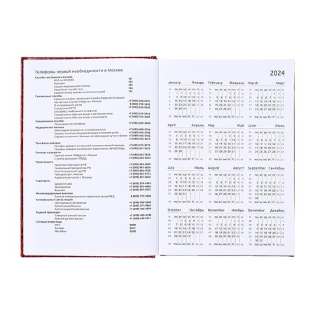 Dated diary 2025, Devente. Flag, Attomex. Arkona, solid cover of boomvinyl with foam, liesse, block 70 g/m2, red-6
