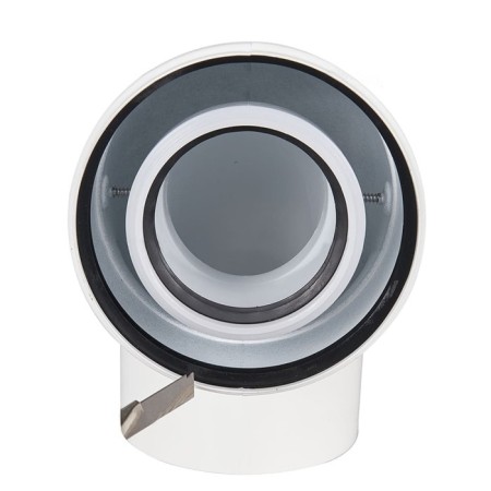 The chimney element Rommer RCA-8610-010090, condensation allocation, D = 60/100 mm, 90 °-1