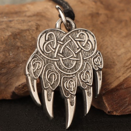 Charm "Printing Veles, a paw of a bear", metal pudter, art casting-1