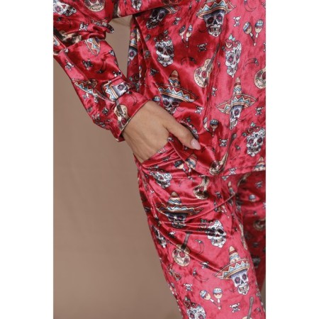 Female trousers, size 46, red color-1