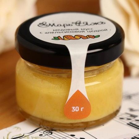 Honey mousse "Mary & Yazh", with orange zest, 30 g-1