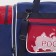 Sports bag with lightning, with an increase, 3 outer pockets, a long belt, blue/red color
