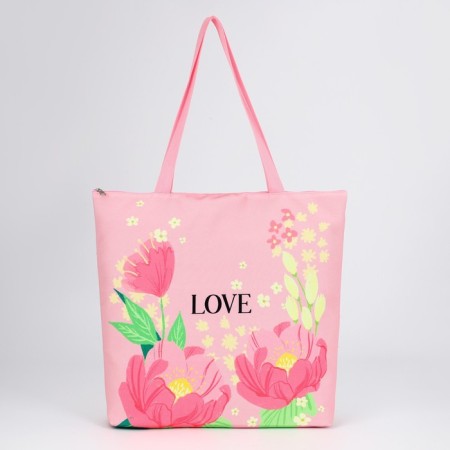 Shoper LOVE, on a zipper, 37x32x10cm-2