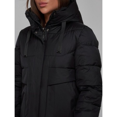 Coat insulated winter female, size 48, black color-12