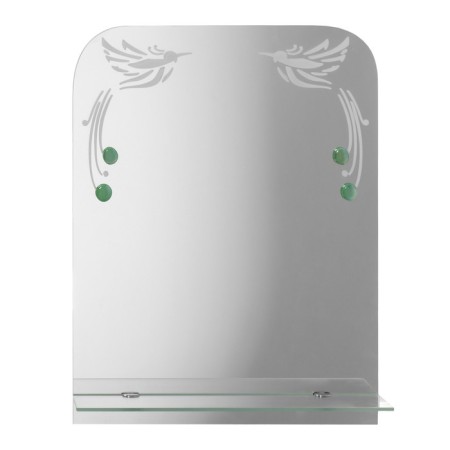Mirror "Paradise of Birds", with sandblasting graphics and fusing, wall, with a shelf, 35 × 45-8