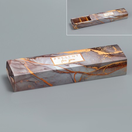 Box for sweets, confectionery packaging, 5 cells, "stone", 5 x 21 x 3.3 cm