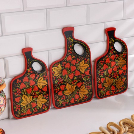 Set of cutting boards "Countess", 3 pcs, Khokhloma-4