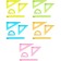 Set of drawing Istanm, 4 objects, size XL (line 30 cm, 2 triangles, transporter), transparent, neon colors, mix