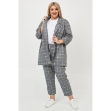 Female costume, size 54, gray-blue color