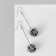 Hanging earrings “wandered car”, black color in silver, 6.5 cm