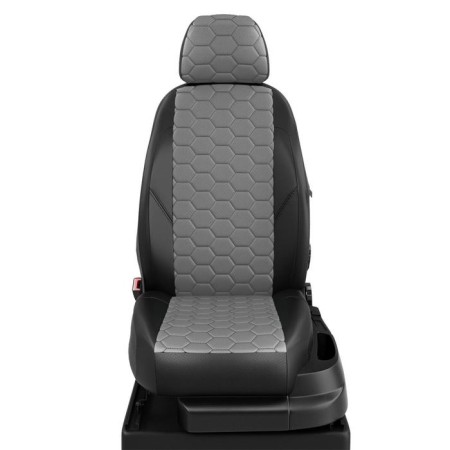 Autorekhly for Daewoo Nexia 2 since 2008-2016, sedan, perforation, eco-leather, dark gray color, black