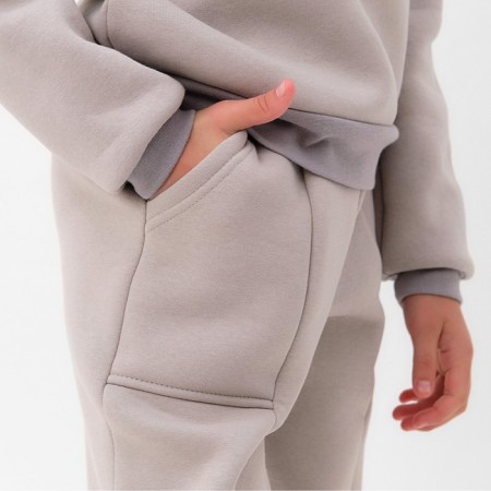 Children's costume with the basis (sweatshirt, trousers) minku, gray color, height 128 cm-7