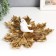 Souvenir Polystone stand "Two white birds on maple leaves" Gold 28.3x28.3x9 cm