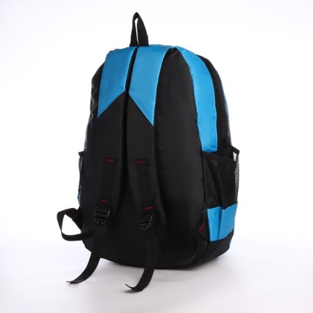 School backpack from textiles on lightning, 4 pockets, blue color-3