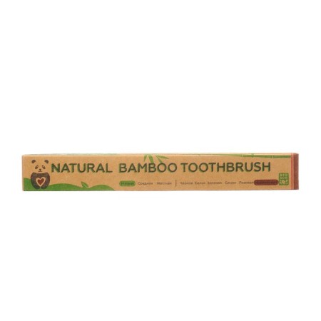 Bamboo toothbrush soft, in the box, brown-2