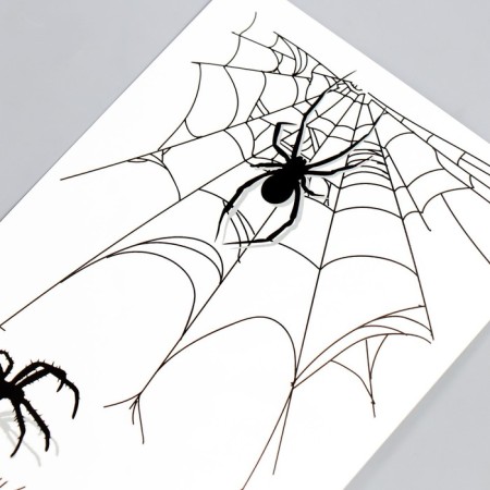 Tattoo on the body black "spiders and web" mix 10x21 cm-4