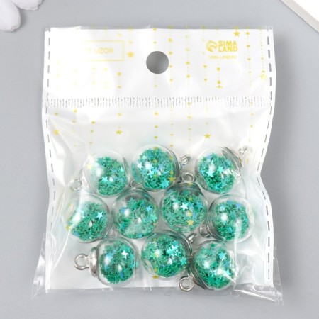 Suspension decorative for creativity glass "ball - stars" d = 1.6 cm set 10 pcs-4