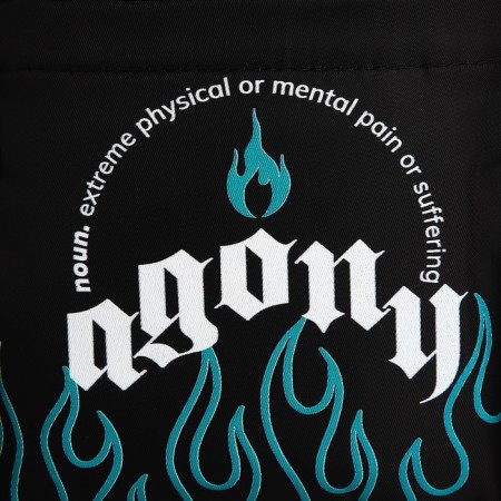 Youth bag on a long AGONY belt, 20 x 15 x 3 cm, lightning department, black color-3