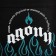 Youth bag on a long AGONY belt, 20 x 15 x 3 cm, lightning department, black color