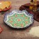 Largan Rishtan ceramics "Flowers", 32 cm, blue-green, corrugated