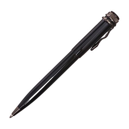 Gift Ballpoint Handle in the leatherette case rotary reptile Black-1