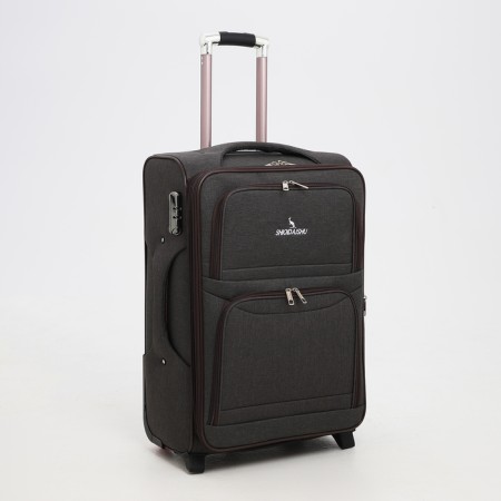 Small 24 suitcase "on lightning, code castle, with extension, brown color-1