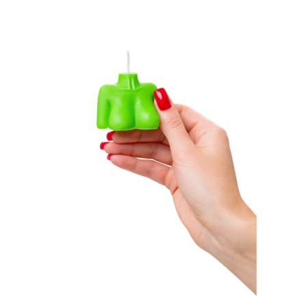 Candle Pecado BDSM "Women's silhouette", green color, 49 g-4
