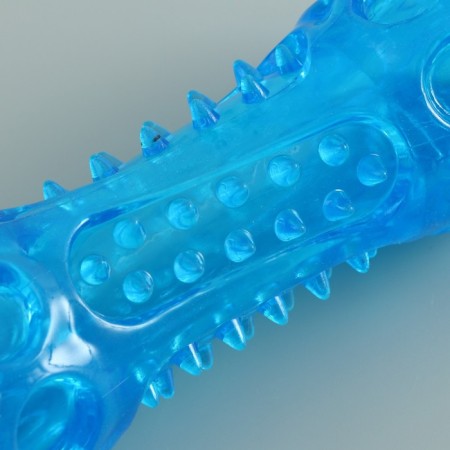 A toy-stick made of thermoplastic rubber with a drowned squeak, blue-3