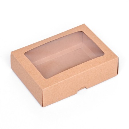 The box is folding, the lid is, with a window, craft, 14 x 10 x 4 cm,-1