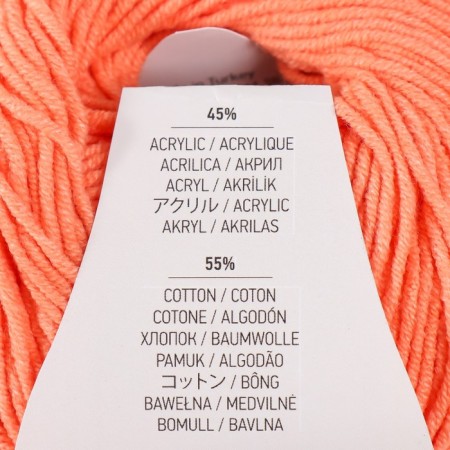 Yarn "Jeans" 55% cotton, 45% acrylic 160m/50g (23 St. Orange)-3