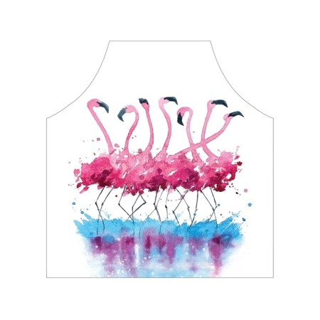 Apron of a kitchen apron with a “flamingos of a watercolor”, adjustable, size OS-2
