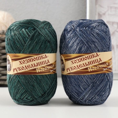 Yarn "NOSTOCE PRODUCATION" 100% polypropylene 200 ± 20m/50g set 2pcs (blue, green)