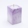 Candle "Square" in the candlestick of gypsum, 5x8cm, marble with purple strips