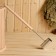 Banch for a bathhouse made of stainless steel, with a wooden handle