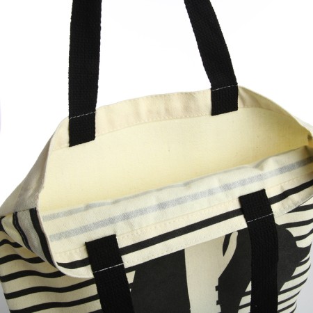 Bag Schoper without fastening, from textiles, beige color-2