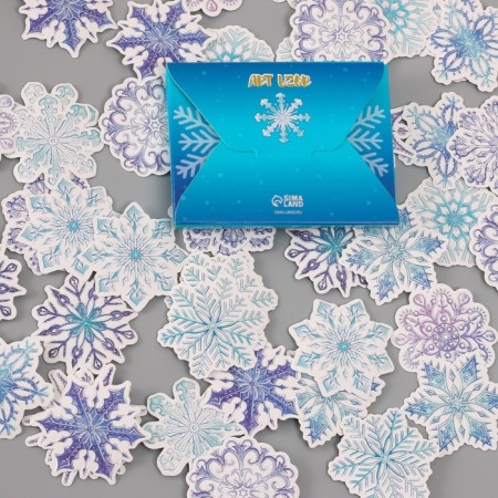 Stickers for creativity "Snowflakes" embossing silver set 48 pcs 9x7x0.8 cm-6