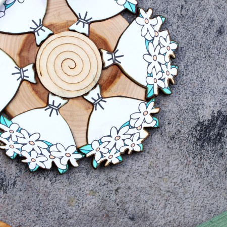 Standing for hot "bouquet of daisies", d = 12 cm, juniper-2