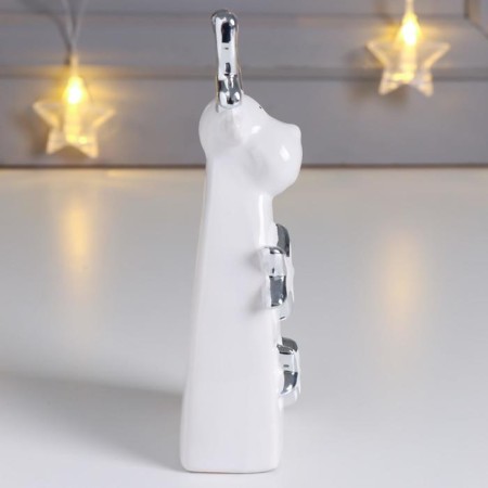 Souvenir Ceramics "Losik with stars" silver 16.8x5x7.2 cm-1