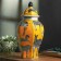 Vase for flowers with a zebra lid 15 x 15 x 35 cm