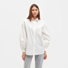 Women's shirt with voluminous sleeves Minaku: Casual Collection Color White, rr 46