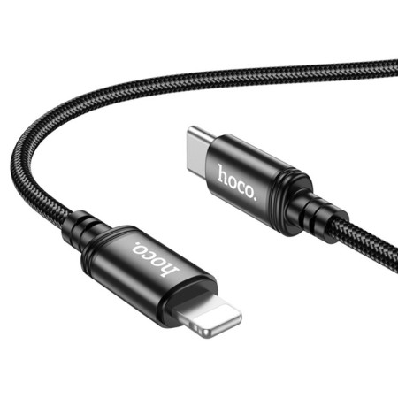 Hoco X89, Type -C cable - Lightning, 1 m, data transfer, weaved wire, black