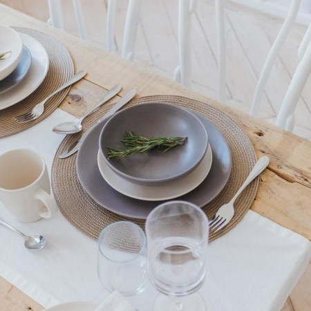 Board ceramic dessert shade "Pastel", D = 19 cm, the color is gray-brown-5