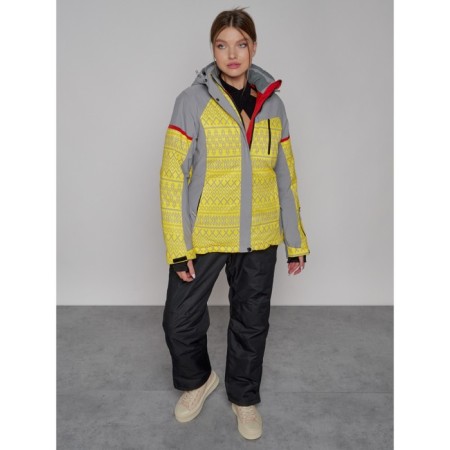 Ski jacket female winter, size 42, yellow color-3