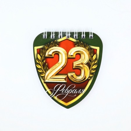 Gift set, notebook 15 × 21 cm, 32 sheets and curly handle "February 23, defender of the Fatherland"-3