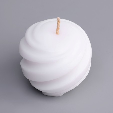 Figure candle "Spiral ball", 5.5x5.5 cm, white-2