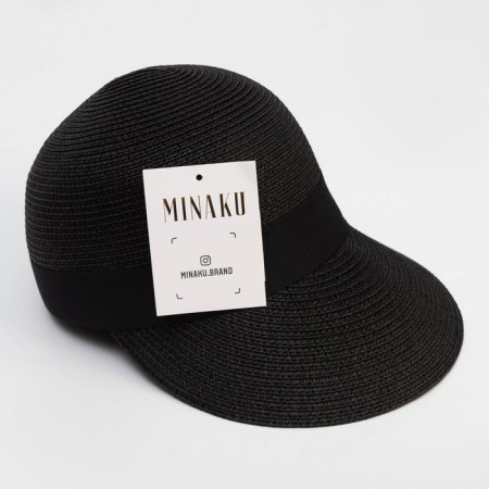 Female wicker cap minaku black color, river 58-7